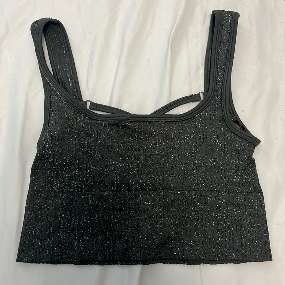Out From Under Sparkle Green cropped tank